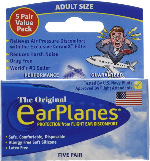 EarPlanes Ear Plugs 1 Pair (Pack of 5)...